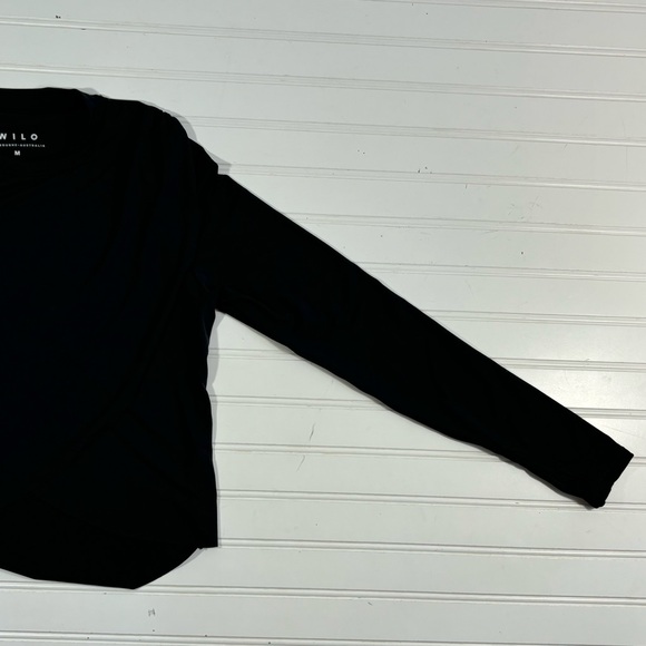 Wilo The Label Black Movement Twist Layer Top Round Neck Pullover Size Medium - Picture 13 of 16